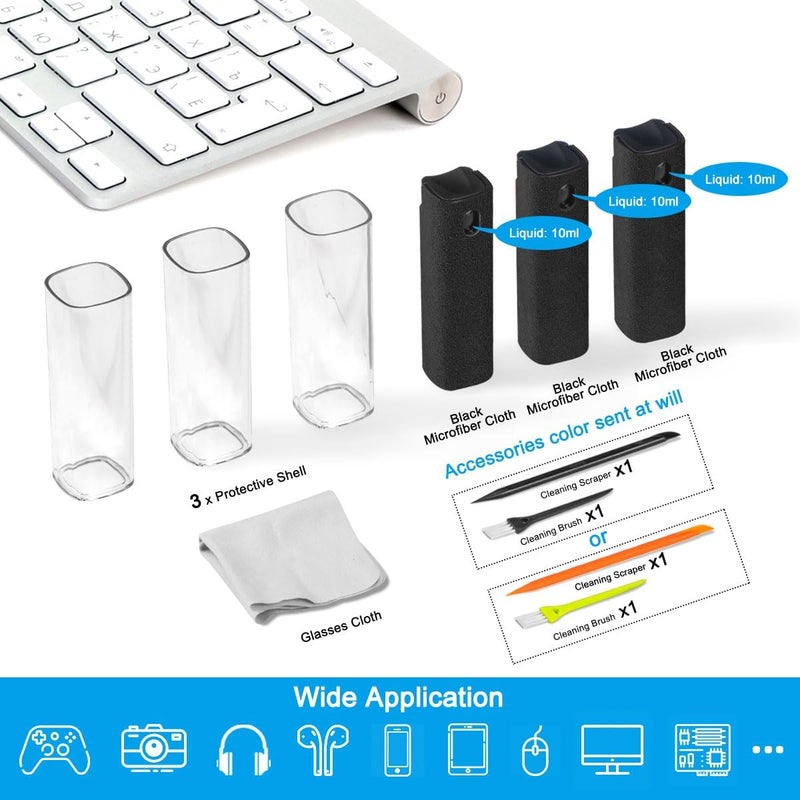 walrfid 3 Pack Screen Cleaner, Car Screen Cleaner Spray and Wipe, Computer Laptop Cleaning Kit for Electronic iPad, iPhone, Cellphone, Monitor, MacBook, Car Display, Tablet, TV Flat Screens, Black - Image 2